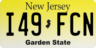 NJ license plate I49FCN