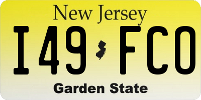 NJ license plate I49FCO