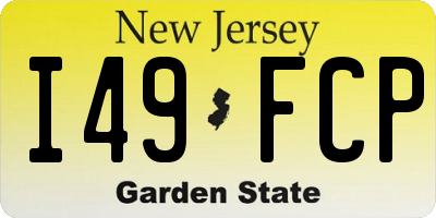 NJ license plate I49FCP