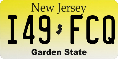 NJ license plate I49FCQ