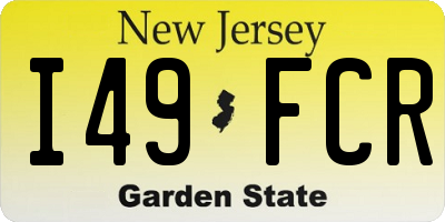 NJ license plate I49FCR
