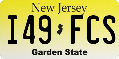 NJ license plate I49FCS