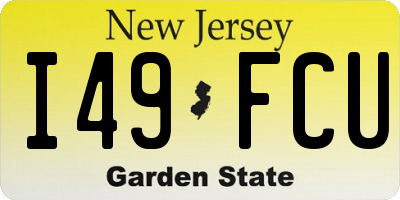 NJ license plate I49FCU