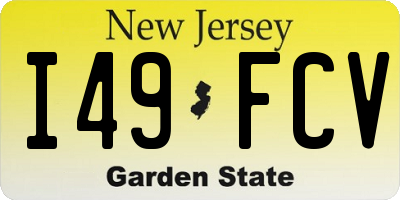 NJ license plate I49FCV