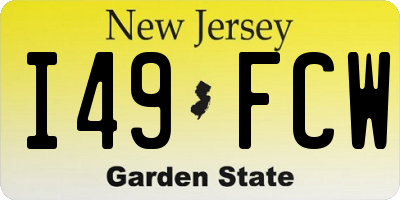 NJ license plate I49FCW