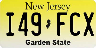 NJ license plate I49FCX