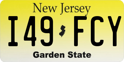 NJ license plate I49FCY