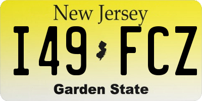 NJ license plate I49FCZ