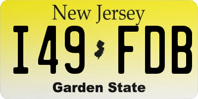 NJ license plate I49FDB