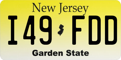 NJ license plate I49FDD