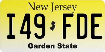 NJ license plate I49FDE