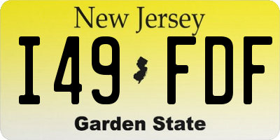 NJ license plate I49FDF