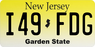 NJ license plate I49FDG