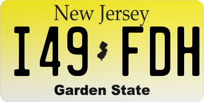 NJ license plate I49FDH