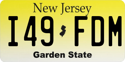 NJ license plate I49FDM