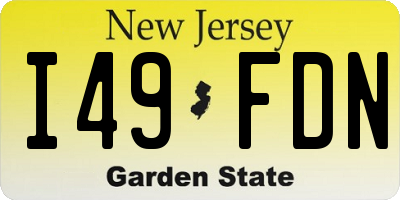 NJ license plate I49FDN