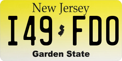 NJ license plate I49FDO