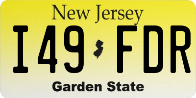 NJ license plate I49FDR