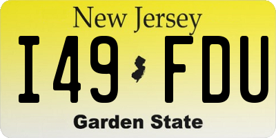 NJ license plate I49FDU