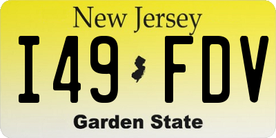 NJ license plate I49FDV