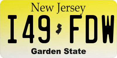 NJ license plate I49FDW