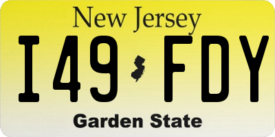 NJ license plate I49FDY