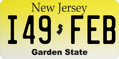 NJ license plate I49FEB
