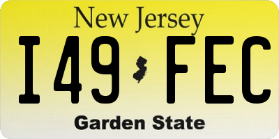 NJ license plate I49FEC