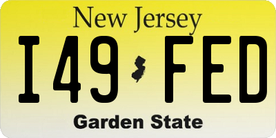 NJ license plate I49FED
