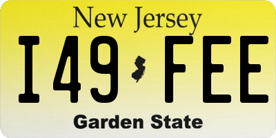 NJ license plate I49FEE