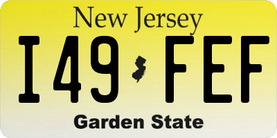 NJ license plate I49FEF