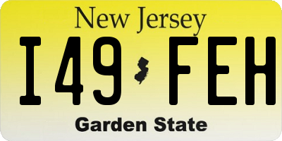 NJ license plate I49FEH