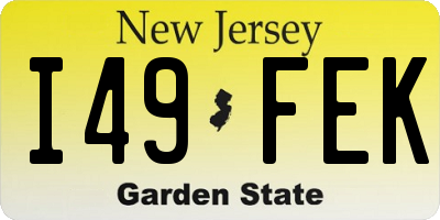 NJ license plate I49FEK