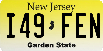 NJ license plate I49FEN