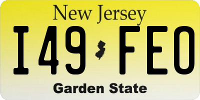 NJ license plate I49FEO