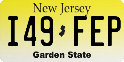 NJ license plate I49FEP