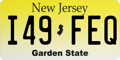 NJ license plate I49FEQ