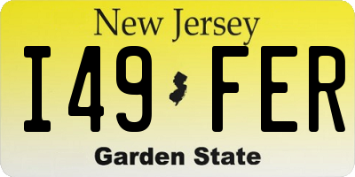 NJ license plate I49FER
