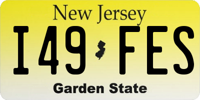 NJ license plate I49FES