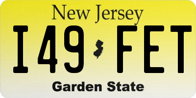 NJ license plate I49FET
