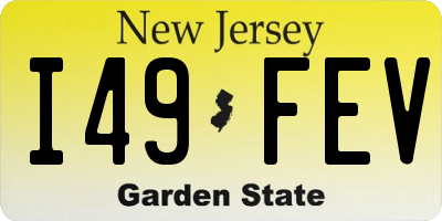 NJ license plate I49FEV