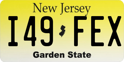 NJ license plate I49FEX