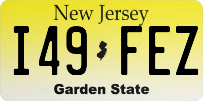 NJ license plate I49FEZ