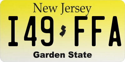 NJ license plate I49FFA