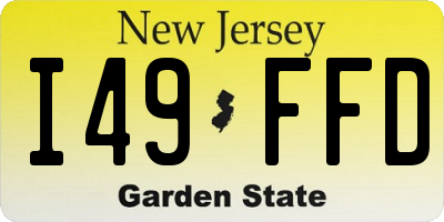 NJ license plate I49FFD