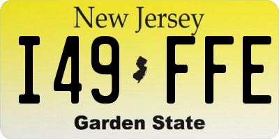 NJ license plate I49FFE