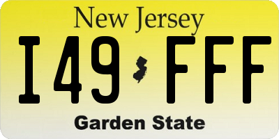 NJ license plate I49FFF