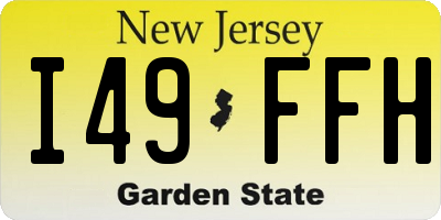 NJ license plate I49FFH