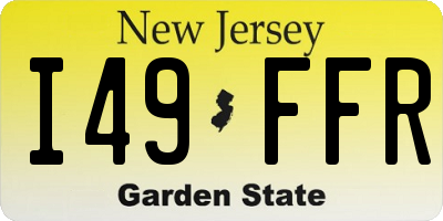 NJ license plate I49FFR