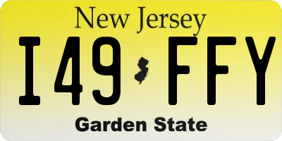 NJ license plate I49FFY
